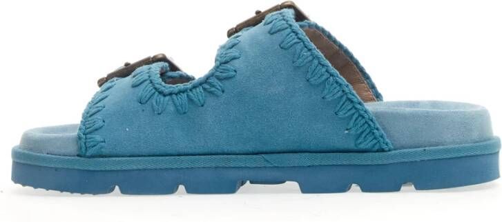 Mou Denim Two Strap Sleehakken Blauw Blue Dames