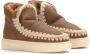 Mou Eskimo Sneaker Bold Haakdetails Dubbelzijdig Schapenvacht Brown Dames - Thumbnail 7