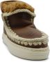 Mou Eskimo Sneaker Bold Haakdetails Dubbelzijdig Schapenvacht Brown Dames - Thumbnail 6