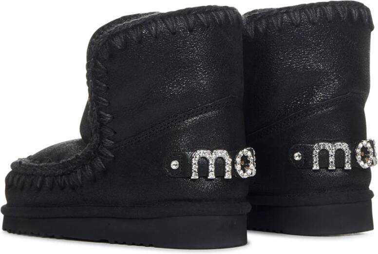 Mou Zwarte Slip-on Wol Laarzen Zwart Dames