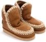 MOU Enkellaarsjes Dames Pantoffels Damesschoenen Suède Eskimo18 glit log Cognac - Thumbnail 15