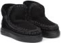 Mou Zwarte platte schoenen met ronde neus en ruwe wollen stiksels Black Dames - Thumbnail 6
