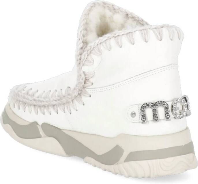 Mou Shearling Trainer Boot met Crochet White Dames