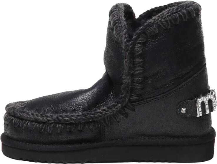 Mou Zwarte Eskimo-laarzen met steendecoraties Black Dames