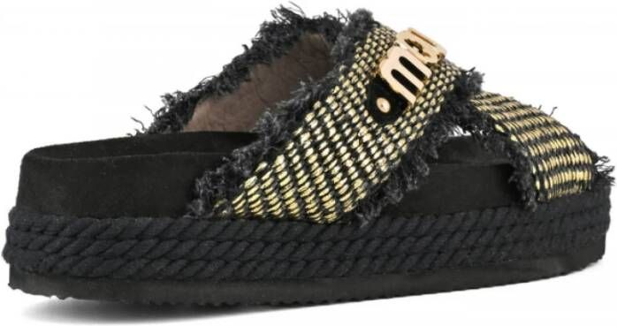 Mou Zwarte Kruis-Rope Sandaal