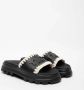 Mou Zwarte Wrap Sandalen met Crèmekleurige Stiksels Black Dames - Thumbnail 4