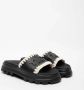 Mou Zwarte Wrap Sandalen met Crèmekleurige Stiksels Black Dames - Thumbnail 9