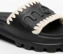 Mou Zwarte Wrap Sandalen met Crèmekleurige Stiksels Black Dames - Thumbnail 10