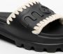 Mou Zwarte Wrap Sandalen met Crèmekleurige Stiksels Black Dames - Thumbnail 5