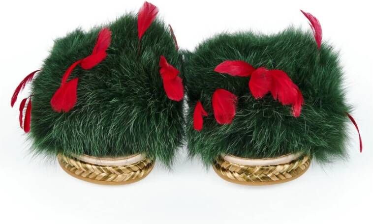 Mr&Mrs Italy Bont en Veer Sandalen Schoenen Green Dames