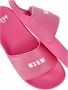 Msgm Fuchsia Rubber Slippers Front Logo Pink Dames - Thumbnail 6