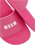 Msgm Fuchsia Rubber Slippers met Logo Relief - Thumbnail 2