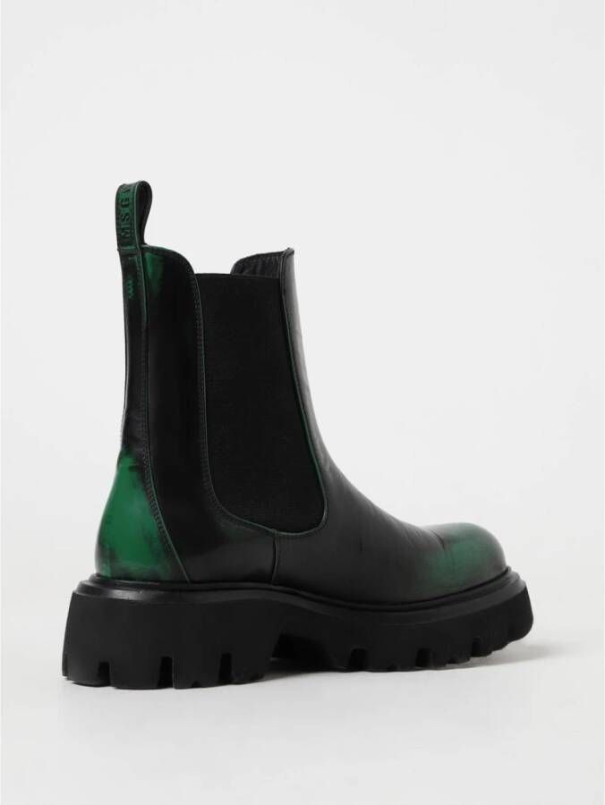 Msgm Groene Leren Chelsea Laarzen Stijlvol