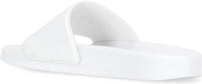 Msgm Witte Rubberen Slippers met Logo Relief White Dames