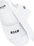 Msgm Witte Rubberen Slippers met Logo Relief White Dames - Thumbnail 6