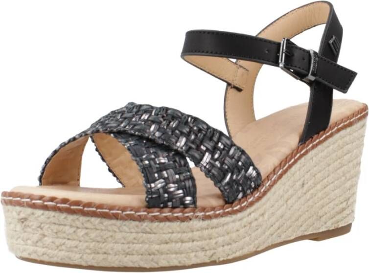 Mtng Platform Wedge Sandal Black Dames