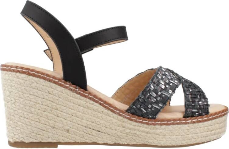 Mtng Platform Wedge Sandal Black Dames