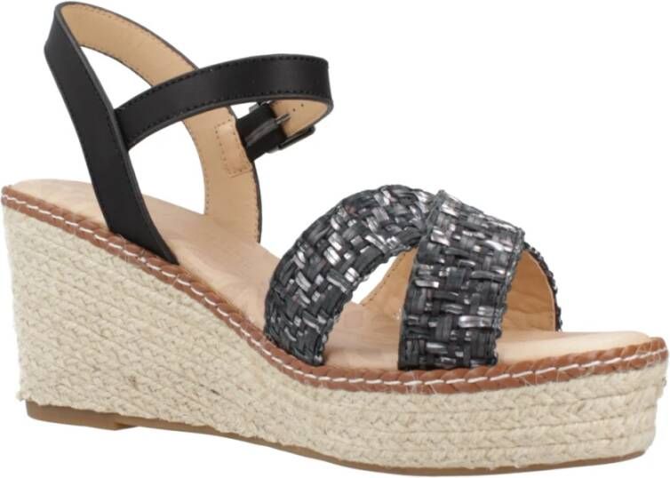 Mtng Platform Wedge Sandal Black Dames