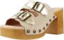 Mtng Stijlvolle Heeled Mules Sandaal Beige Dames - Thumbnail 4