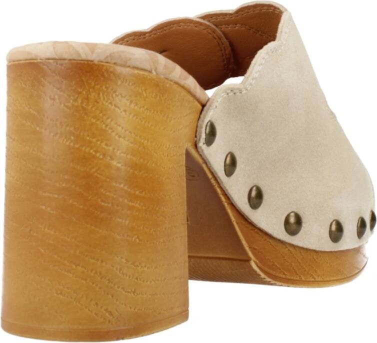 Mtng Stijlvolle Heeled Mules Sandaal Beige Dames