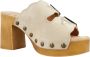 Mtng Stijlvolle Heeled Mules Sandaal Beige Dames - Thumbnail 7