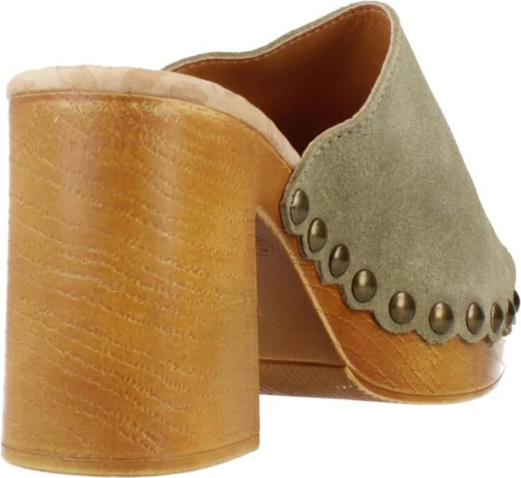 Mtng Stijlvolle Heeled Mules Sandalen Green Dames