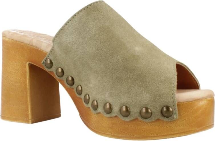 Mtng Stijlvolle Heeled Mules Sandaal Beige Dames