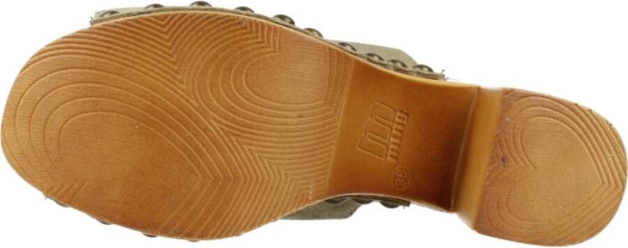 Mtng Stijlvolle Heeled Mules Sandalen Green Dames
