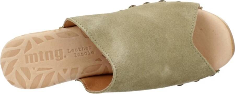 Mtng Stijlvolle Heeled Mules Sandalen Green Dames