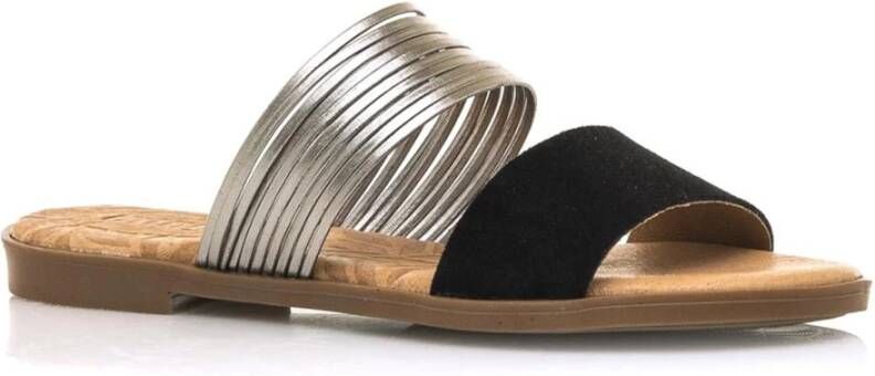 Mtng Zwarte Casual Leren Sandalen Vrouwen Multicolor Dames