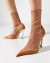 Mugler Beige enkellaarsjes met zilveren hakken Beige Dames - Thumbnail 2