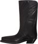 Mugler Puntige Leren Texaanse Laars met Metalen Logo Black Dames - Thumbnail 6
