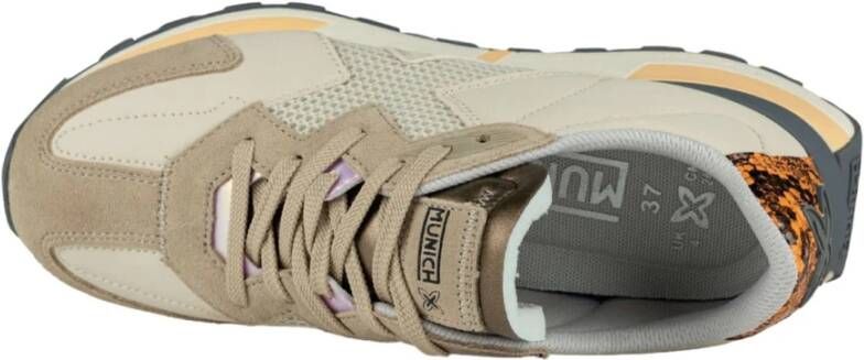 Munich Beige Casual Leren Dames Sneakers Beige Dames