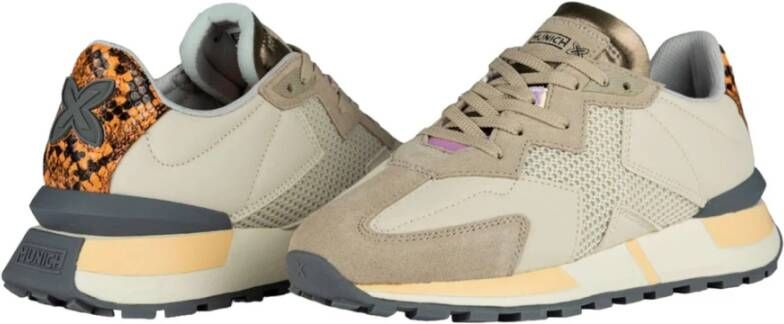 Munich Beige Casual Leren Dames Sneakers Beige Dames