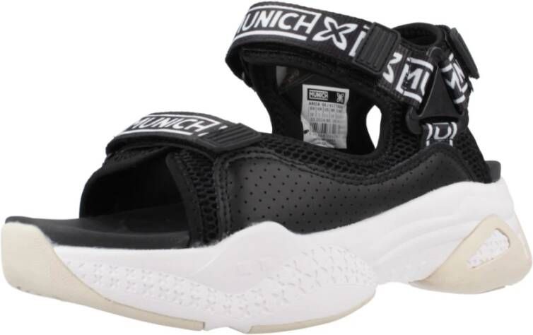 Munich Stijlvolle Platte Sandalen voor Vrouwen Black Dames