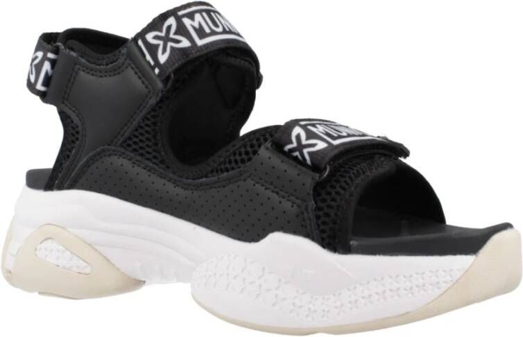 Munich Stijlvolle Platte Sandalen voor Vrouwen Black Dames