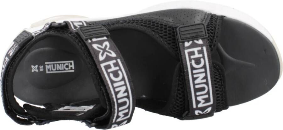 Munich Stijlvolle Platte Sandalen voor Vrouwen Black Dames