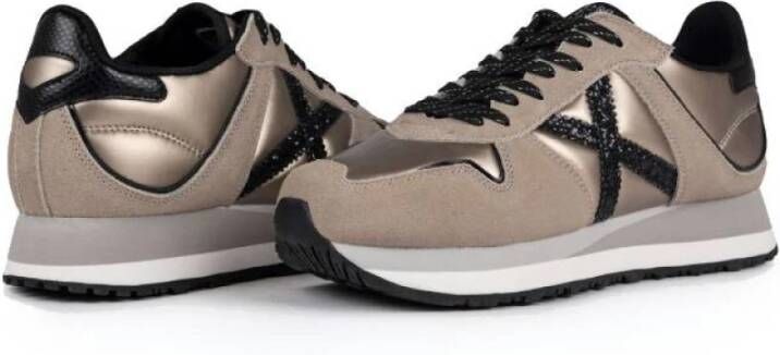 Munich Glanzende Nude Sneakers Beige Heren