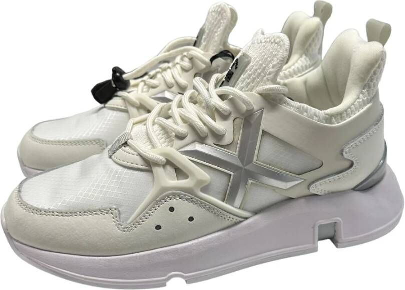 Munich Leren en nylon sneaker rubberen zool White Dames