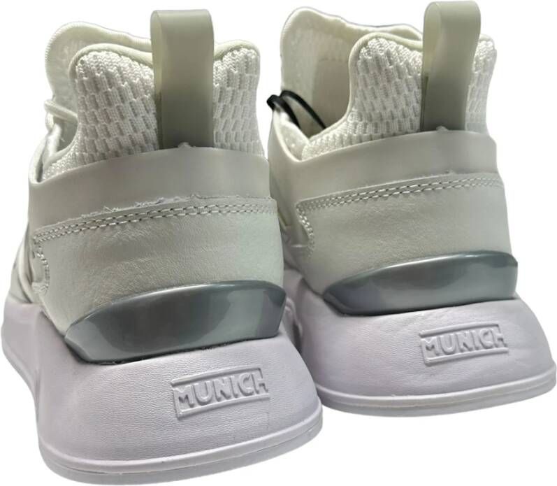 Munich Leren en nylon sneaker rubberen zool White Dames