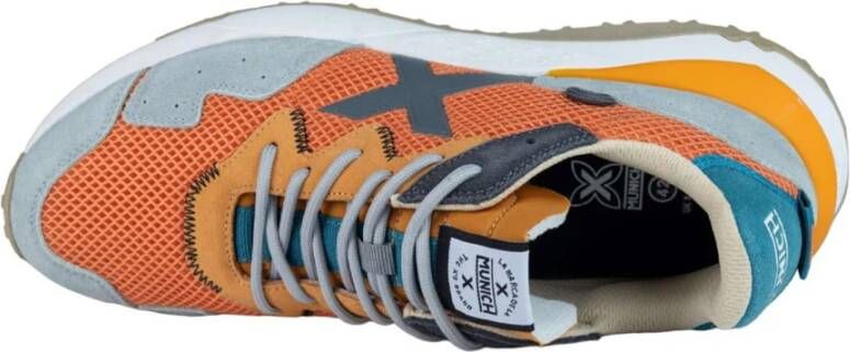 Munich Oranje Casual Textiel Sneakers oor Heren Multicolor Heren