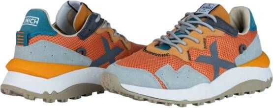 Munich Oranje Casual Textiel Sneakers oor Heren Multicolor Heren