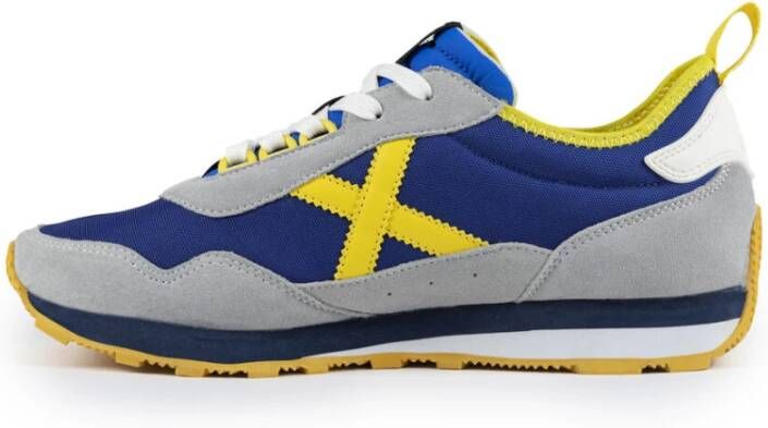 Munich Retro Stijl Sneaker Blauw Suède Multicolor Heren