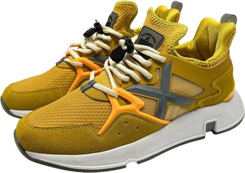 Munich Sneaker van suède en nylon rubberen zool Yellow Heren