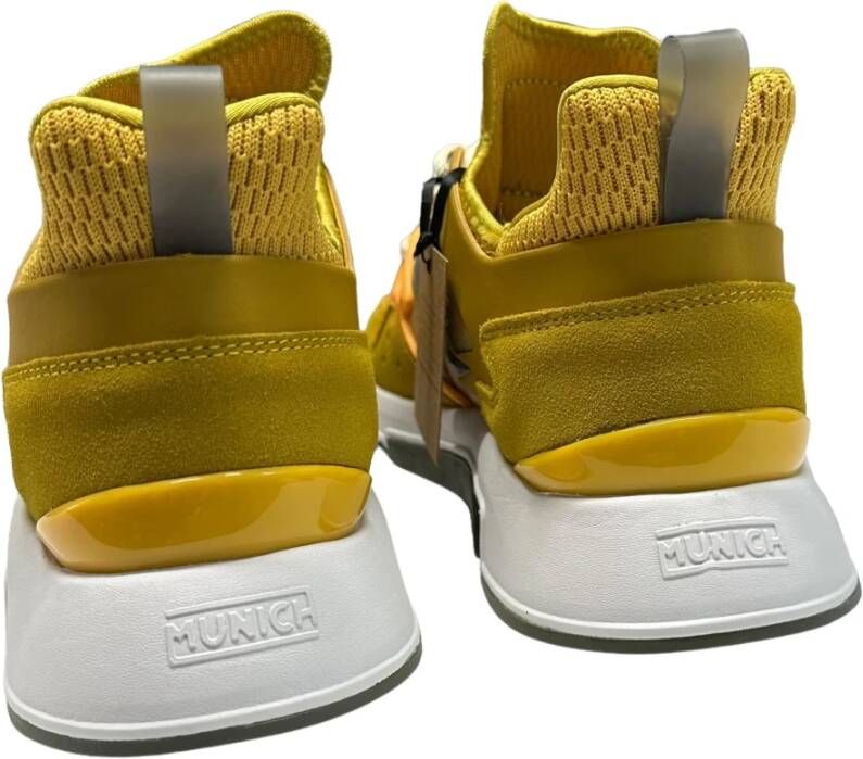 Munich Sneaker van suède en nylon rubberen zool Yellow Heren