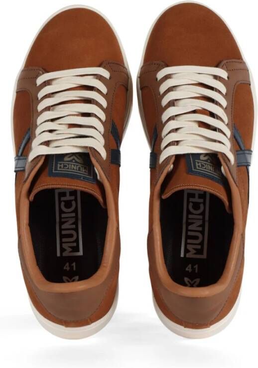Munich Sneakers van suède met vetersluiting Brown Heren