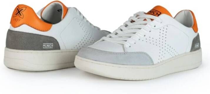 Munich Witte Sneakers met Oranje Hiel Multicolor Heren