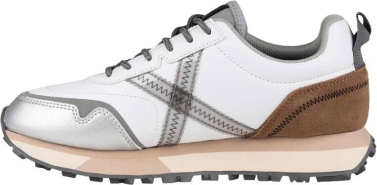 Munich Witte sportieve leren sneakers voor vrouwen Multicolor Dames