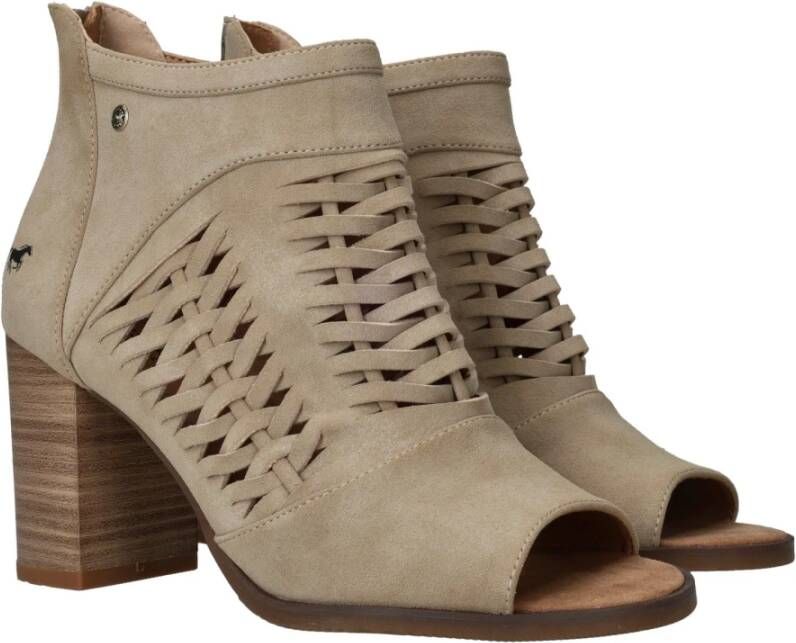 mustang Beige geweven sandalette met rits Beige Dames