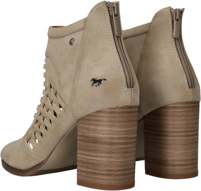 mustang Beige geweven sandalette met rits Beige Dames